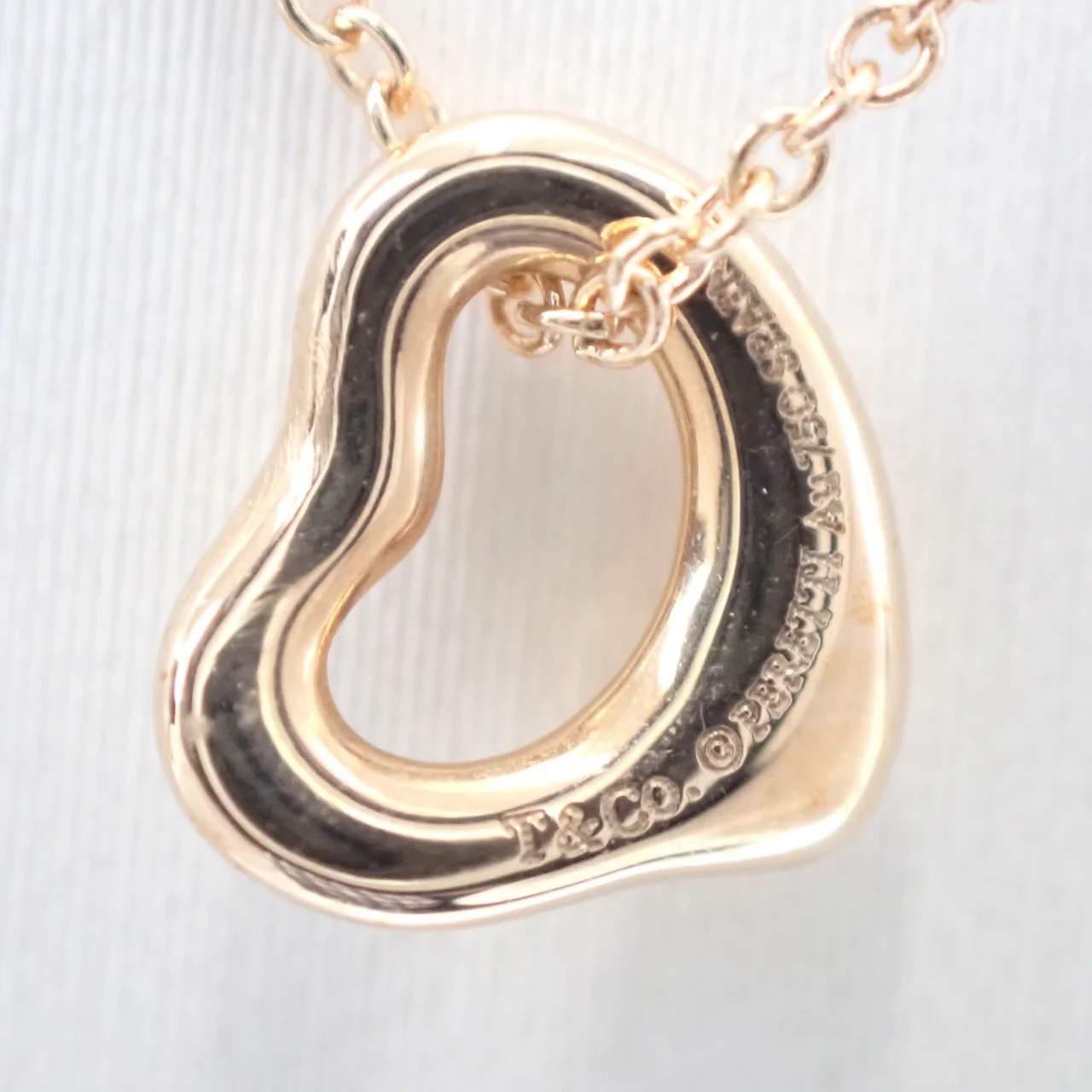 750PG TIFFANY&CO. OPEN HEART NECKLACE 1.6G view 4