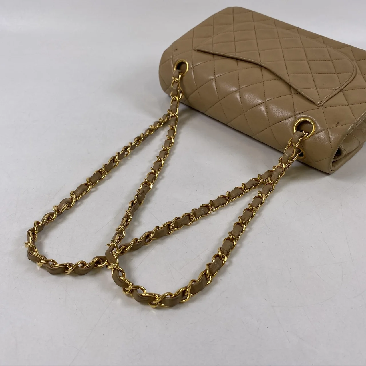 CHANEL LAMB SKIN DOUBLE FLAP view 13