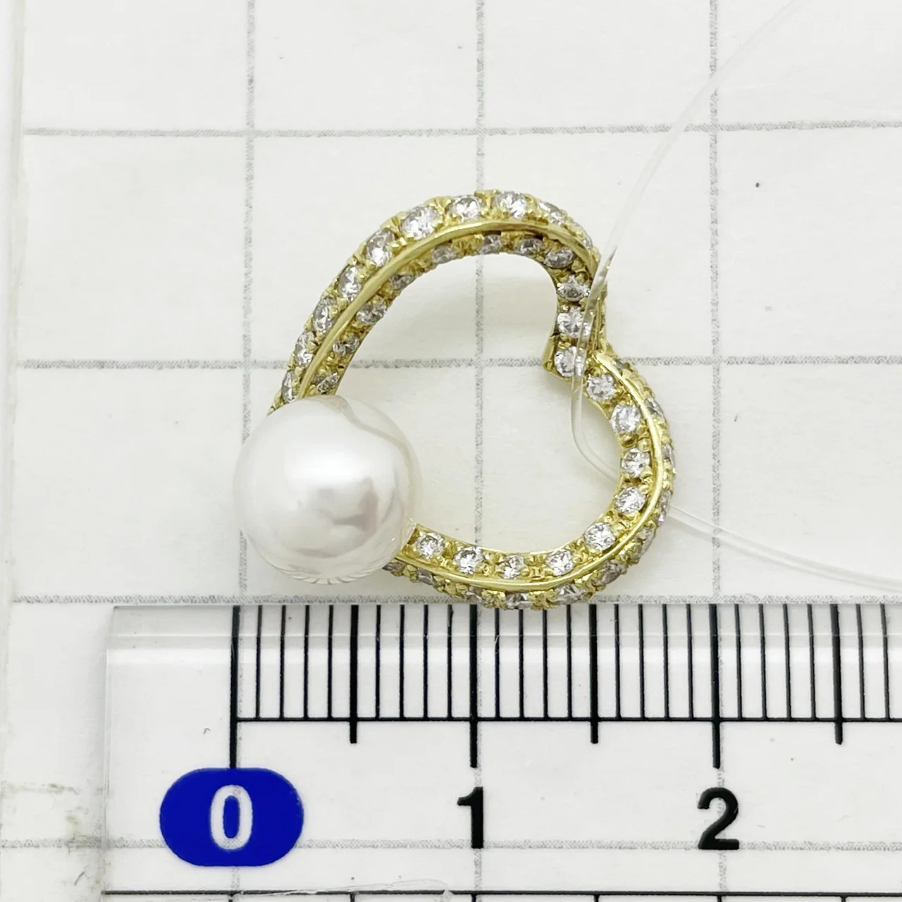 K18 PEARL PENDANT 7.4MM FD0.71CT 2.9G view 5