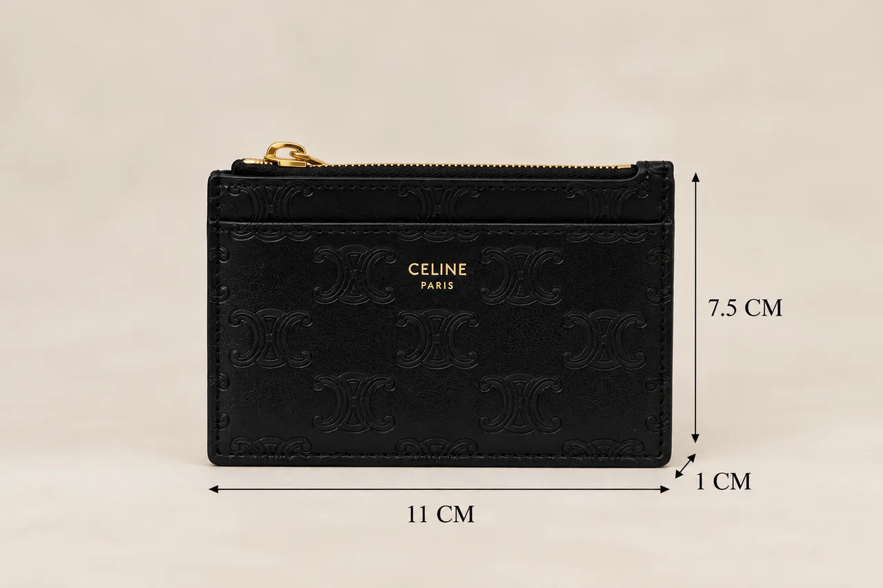 CELINE TRIOMPHE COIN CASE (BLACK) view 3