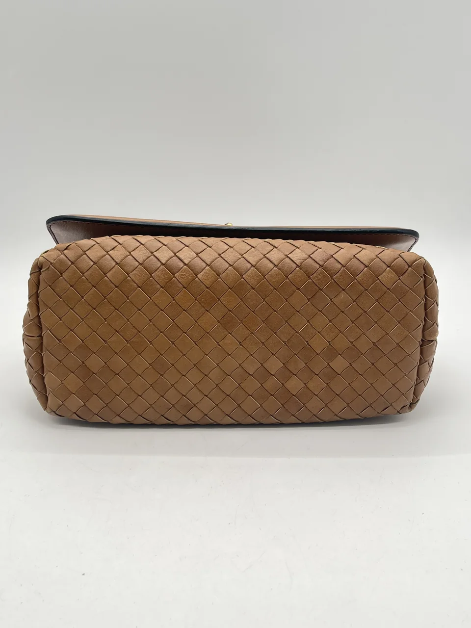 BOTTEGA VENETA INTRECCIATO CHAIN SHOULDER BAG (BROWN) view 5