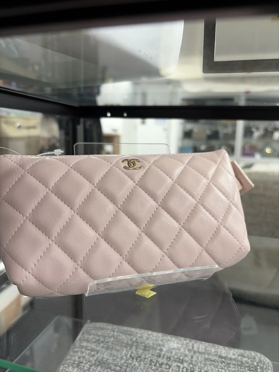 CHANEL LAMB SKIN MATELASSE MAKE-UP POUCH