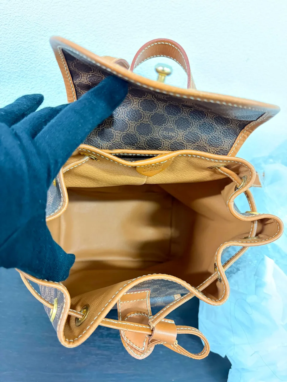 CELINE MACADAM BACKPACK (BROWN) view 9