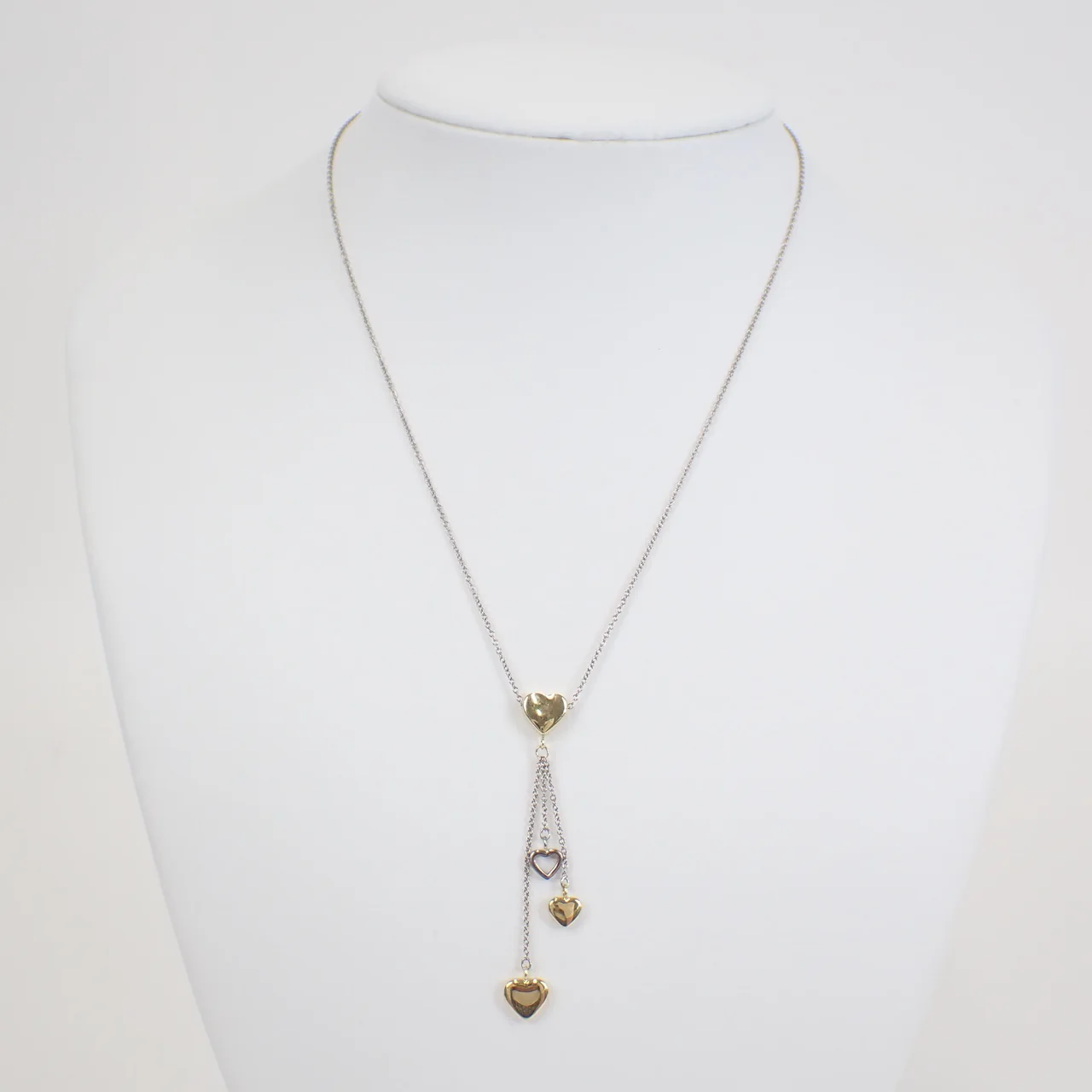 750YG/WG TIFFANY&CO. MULTI HEART NECKLACE 6.5G view 3