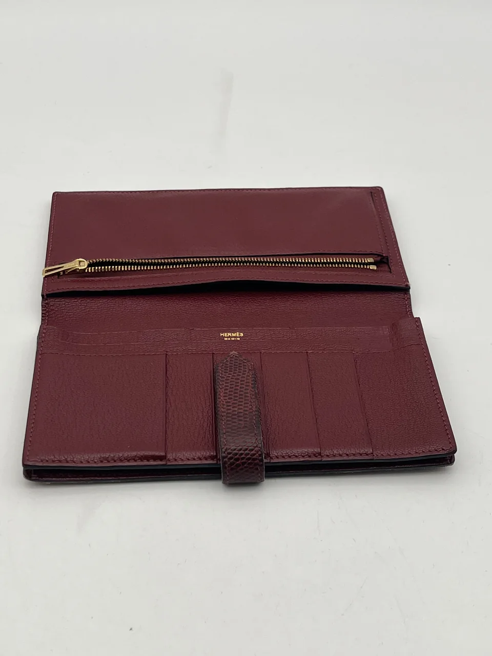 HERMES BEARN SOUFFLET (LIZARD, SANGUINE, □E STAMP) view 5