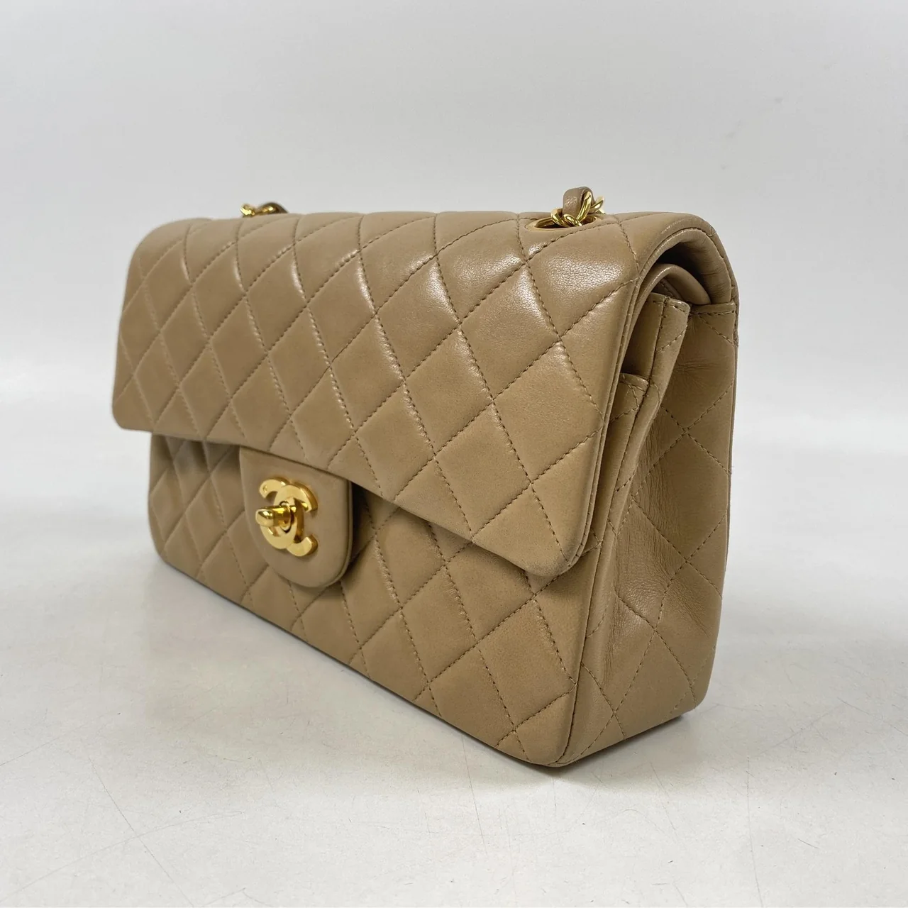 CHANEL LAMB SKIN DOUBLE FLAP view 8