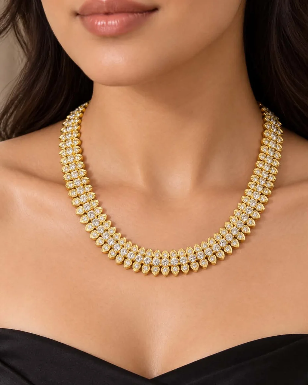 K18 DIAMOND NECKLACE FD19.92CTS 91.9G