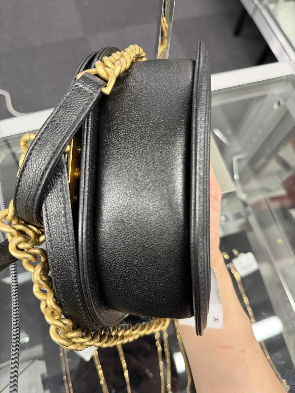 CHANEL CAVIAR LE BOY MESSENGER BAG view 5