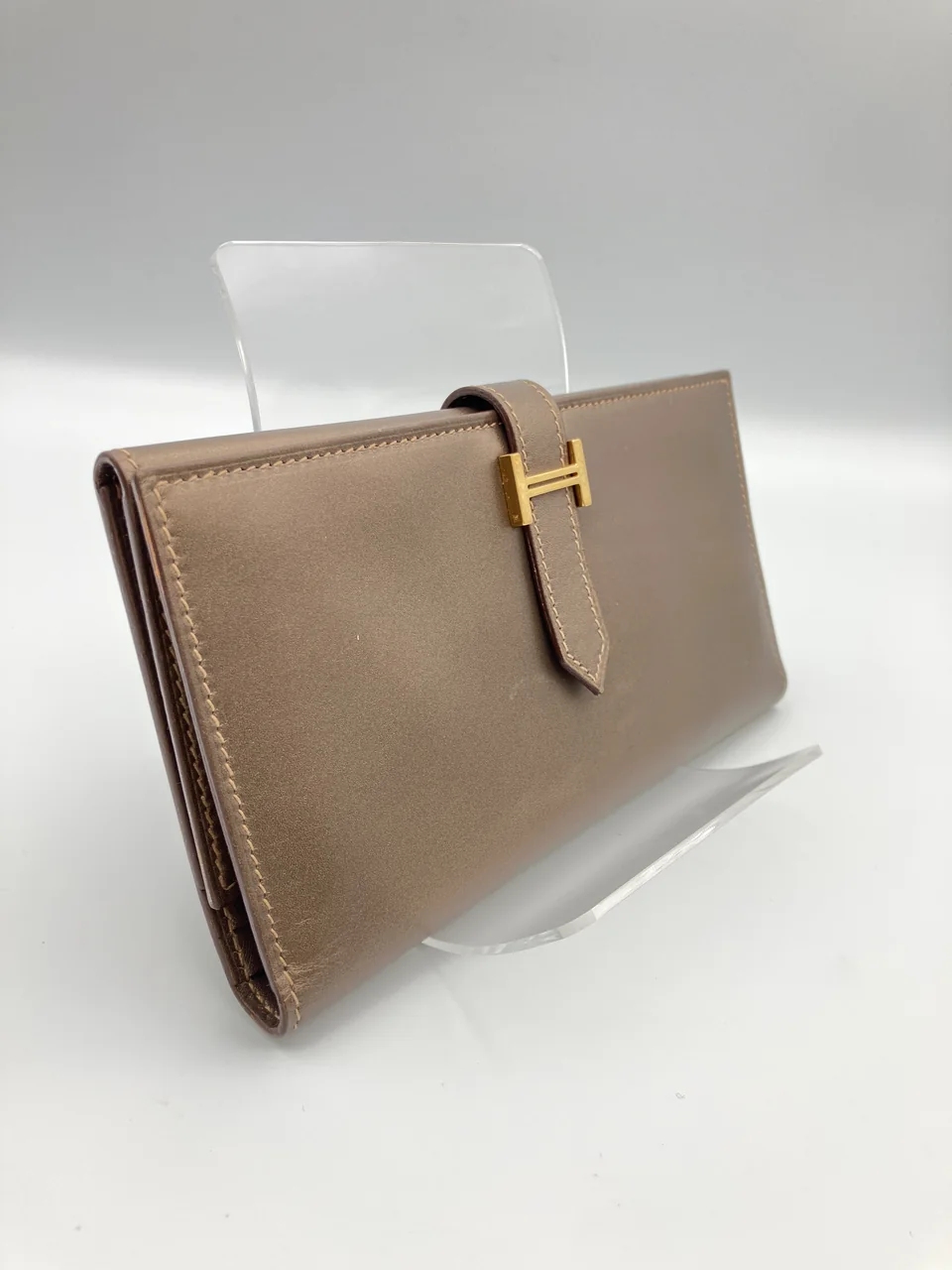 HERMES BEARN (BOX CALF, PEARL BROWN, I STAMP) view 5