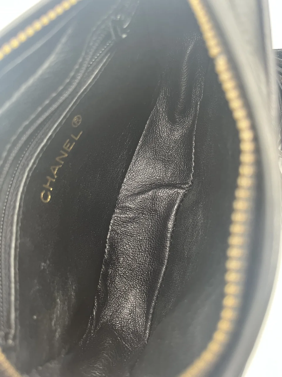 CHANEL LAMB SKIN FRINGE POUCH view 8