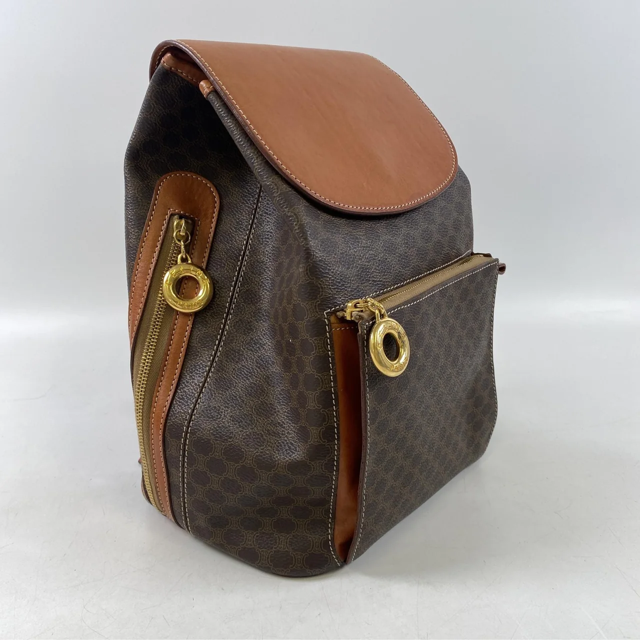 CELINE MACADAM BACKPACK (BROWN) view 10