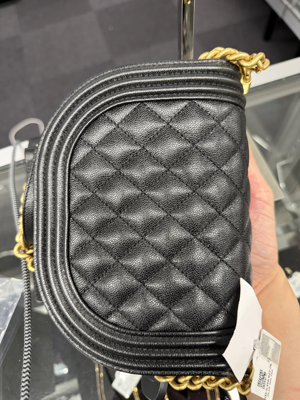CHANEL CAVIAR LE BOY MESSENGER BAG view 4