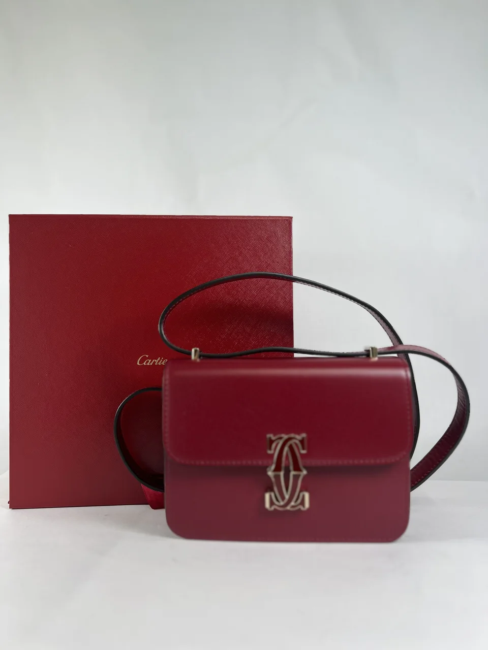 CARTIER C DE CARTIER SHOULDER BAG (BORDEAUX)
