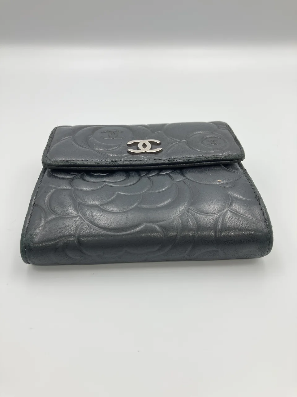 CHANEL LAMB SKIN CAMELIA WALLET view 8