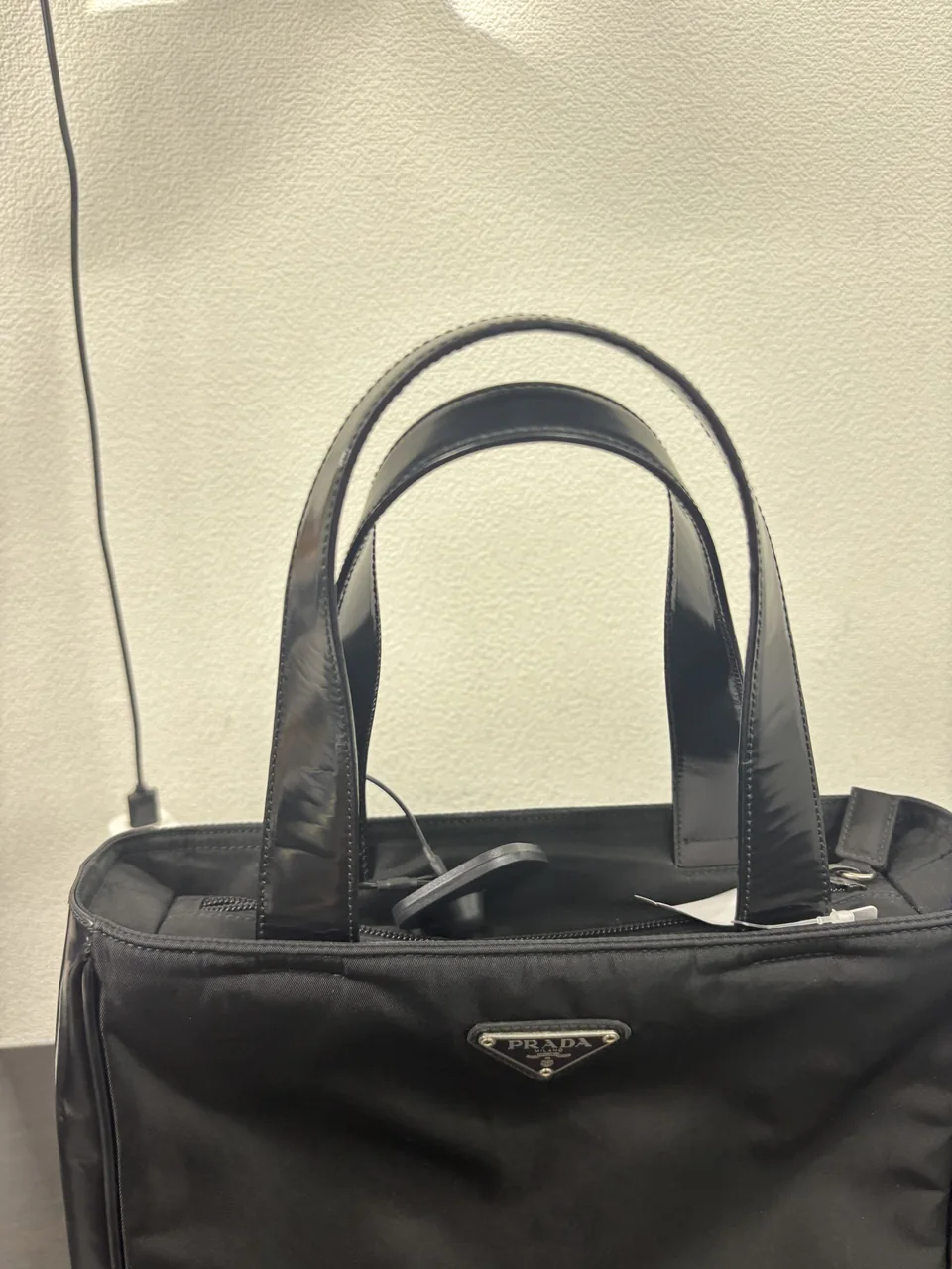 PRADA NYLON HANDBAG (BLACK) hover