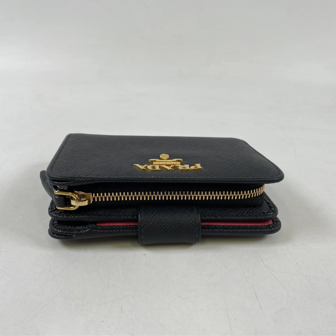 PRADA SAFFIANO BIFOLD WALLET (BLACK/PINK) view 13