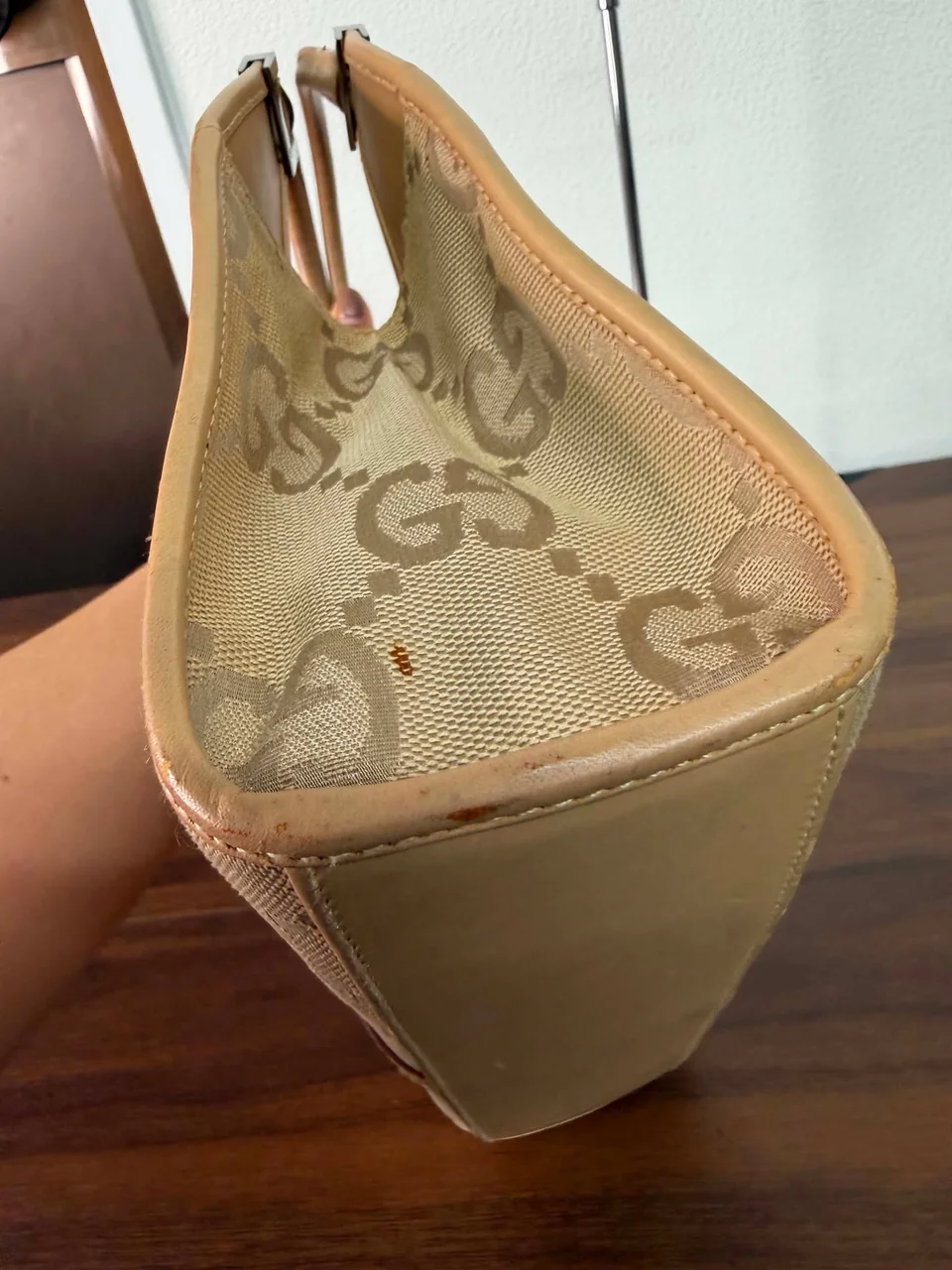 GUCCI GG CANVAS SHOULDER BAG (BEIGE) view 7