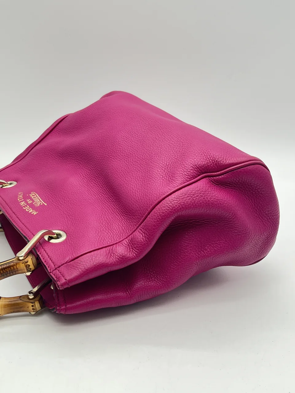GUCCI BAMBOO TWO-WAY SHOULDER BAG (FUCHSIA PINK) view 4