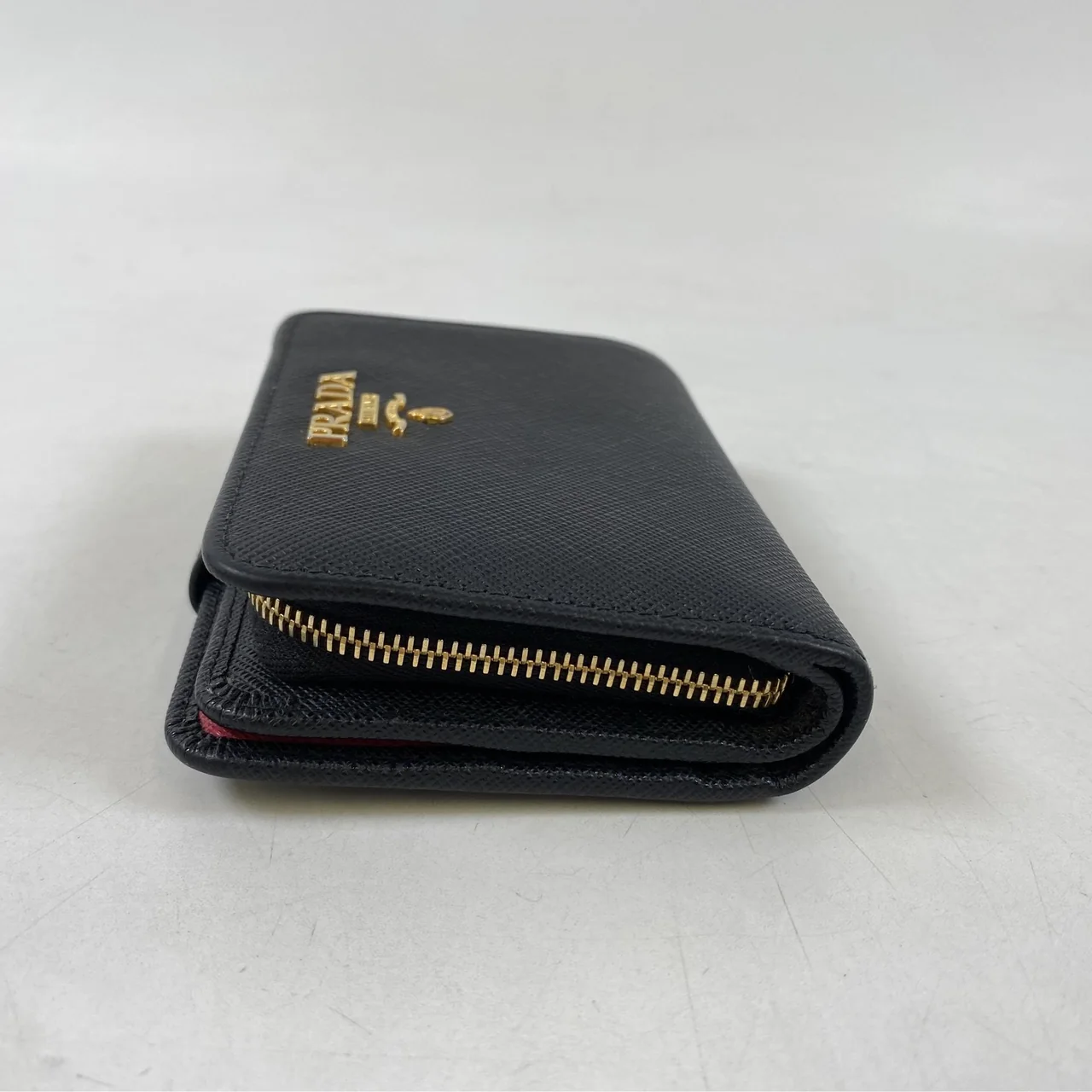 PRADA SAFFIANO BIFOLD WALLET (BLACK/PINK) view 11