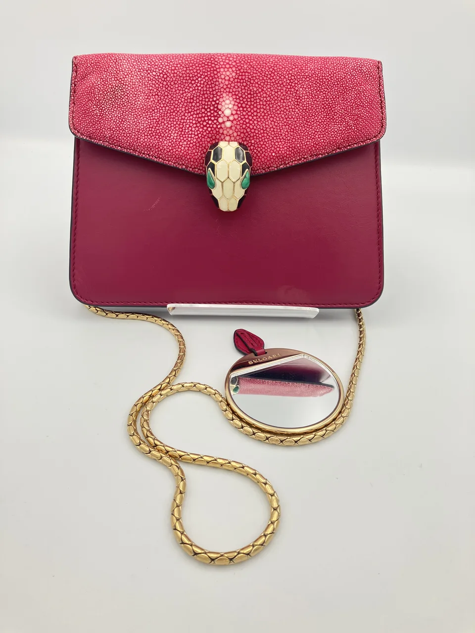 BVLGARI SEPRENTI CHAIN SHOULDER BAG (PINK)
