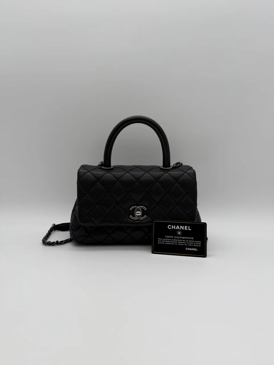 CHANEL CAVIAR COCO HANDE HANDBAG (22 SERIAL CODE)