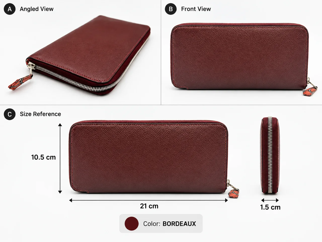 HERMES AZAP LONG (BORDEAUX, □Q STAMP) view 3