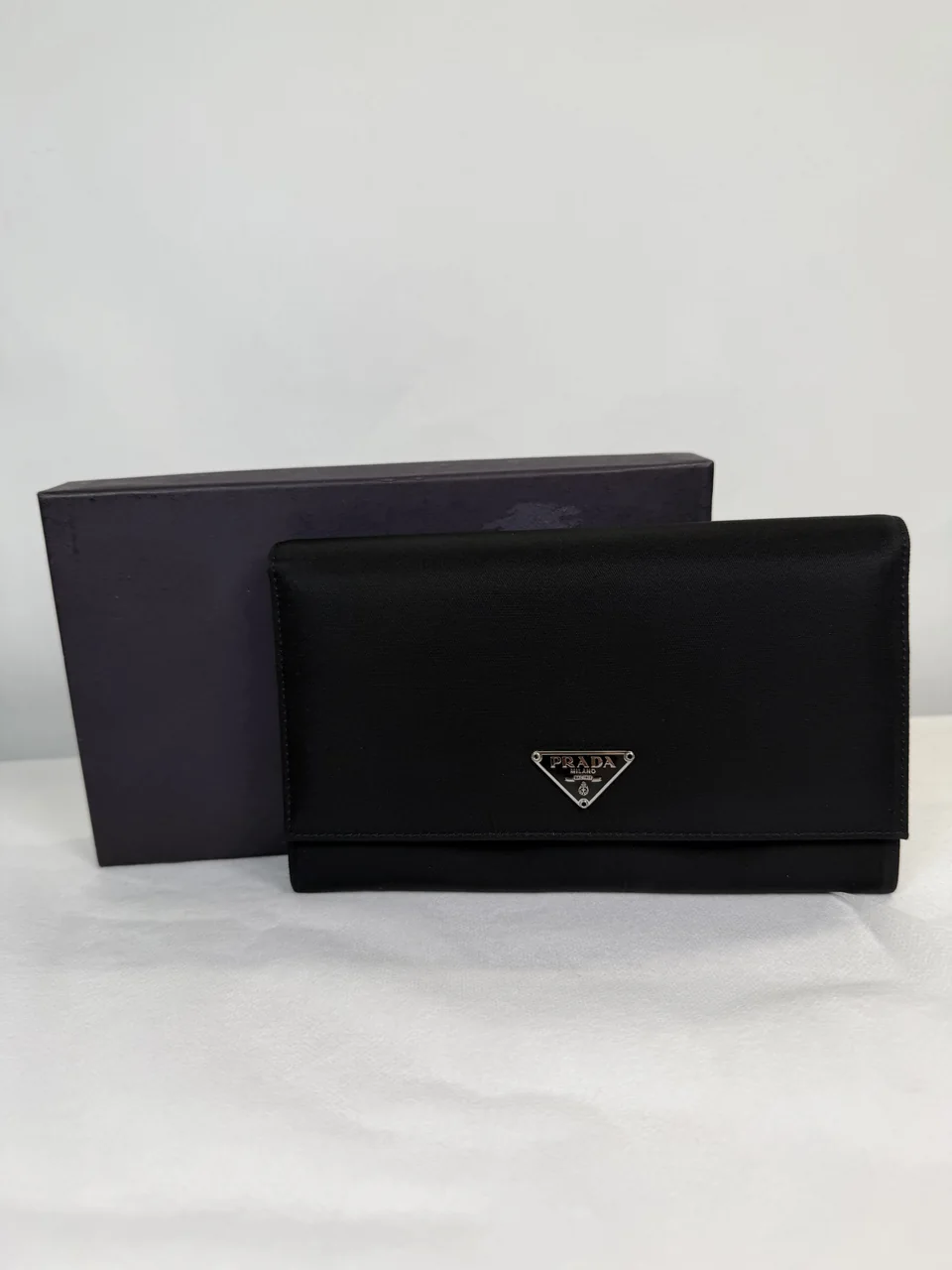 PRADA BIFOLD LONG WALLET (BLACK)