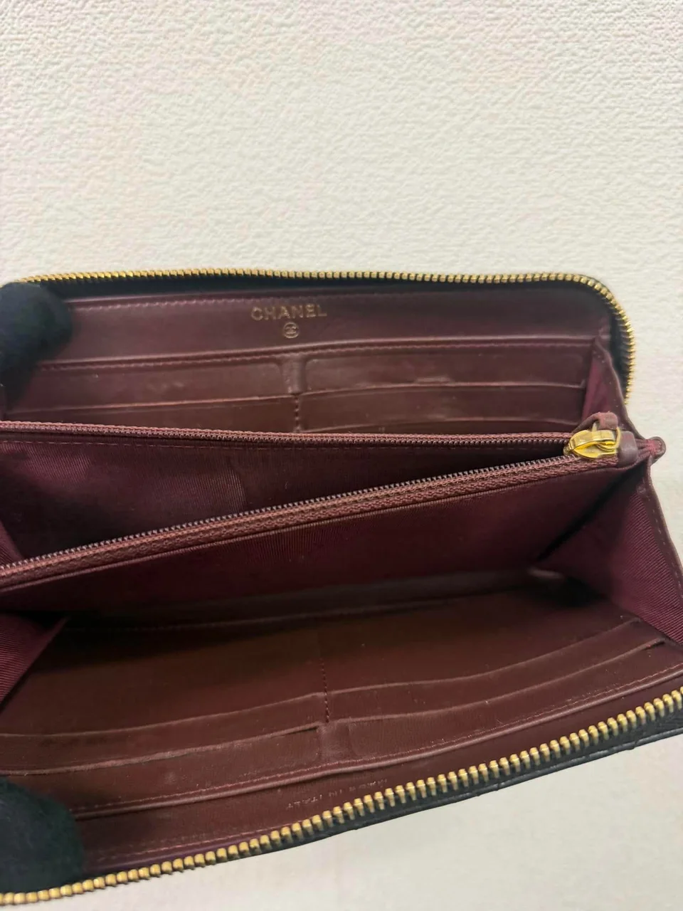 CHANEL LAMB SKIN ROUND FASTENER LONG WALLET view 8