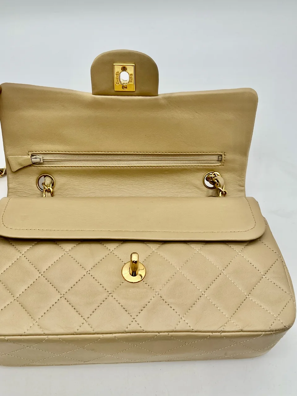 CHANEL LAMB SKIN DOUBLE FLAP view 4