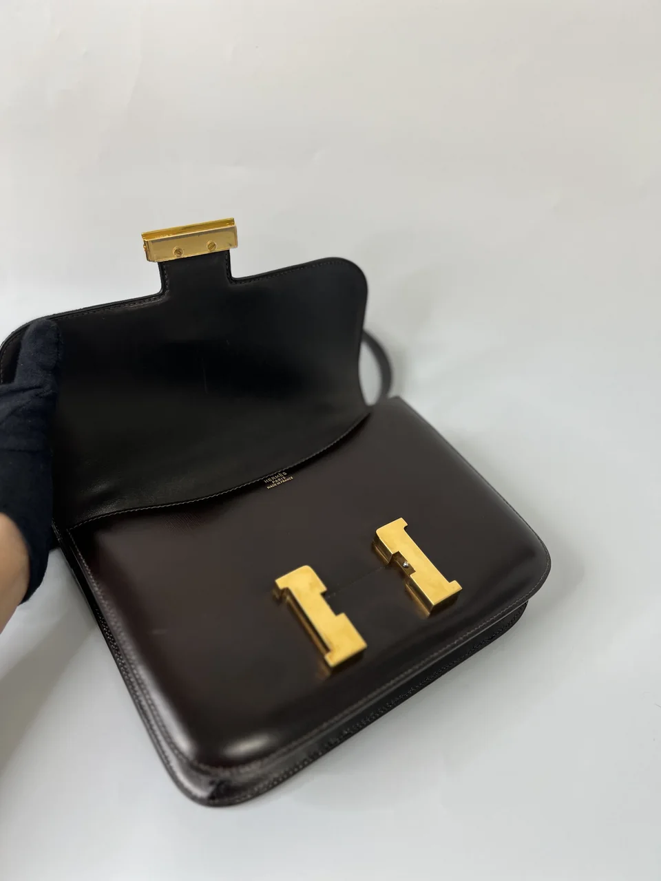HERMES CONSTANCE 24 (BOX CALF, BROWN, ○R STAMP) view 8