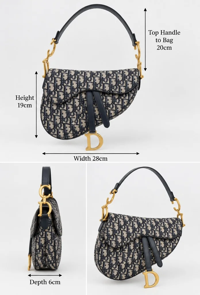 DIOR OBLIQUE SADDLE BAG (NAVY) view 3