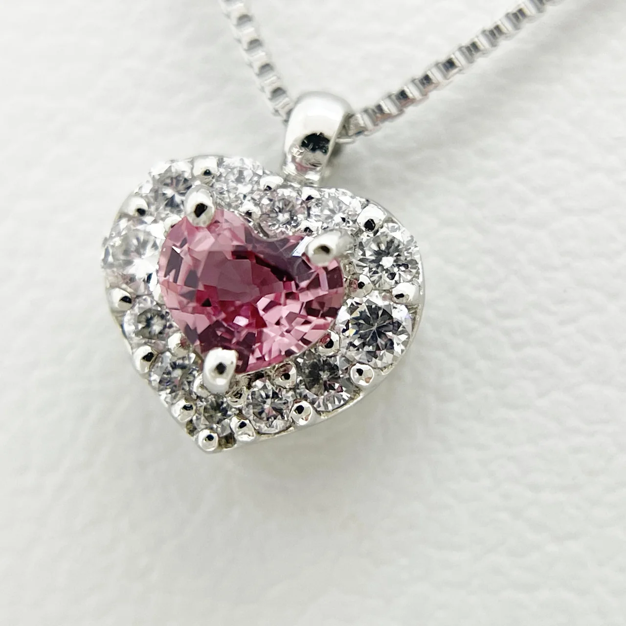 PT850/950 PADPARADSCHA NECKLACE S0.237CT FD0.11CT 2.3G view 5