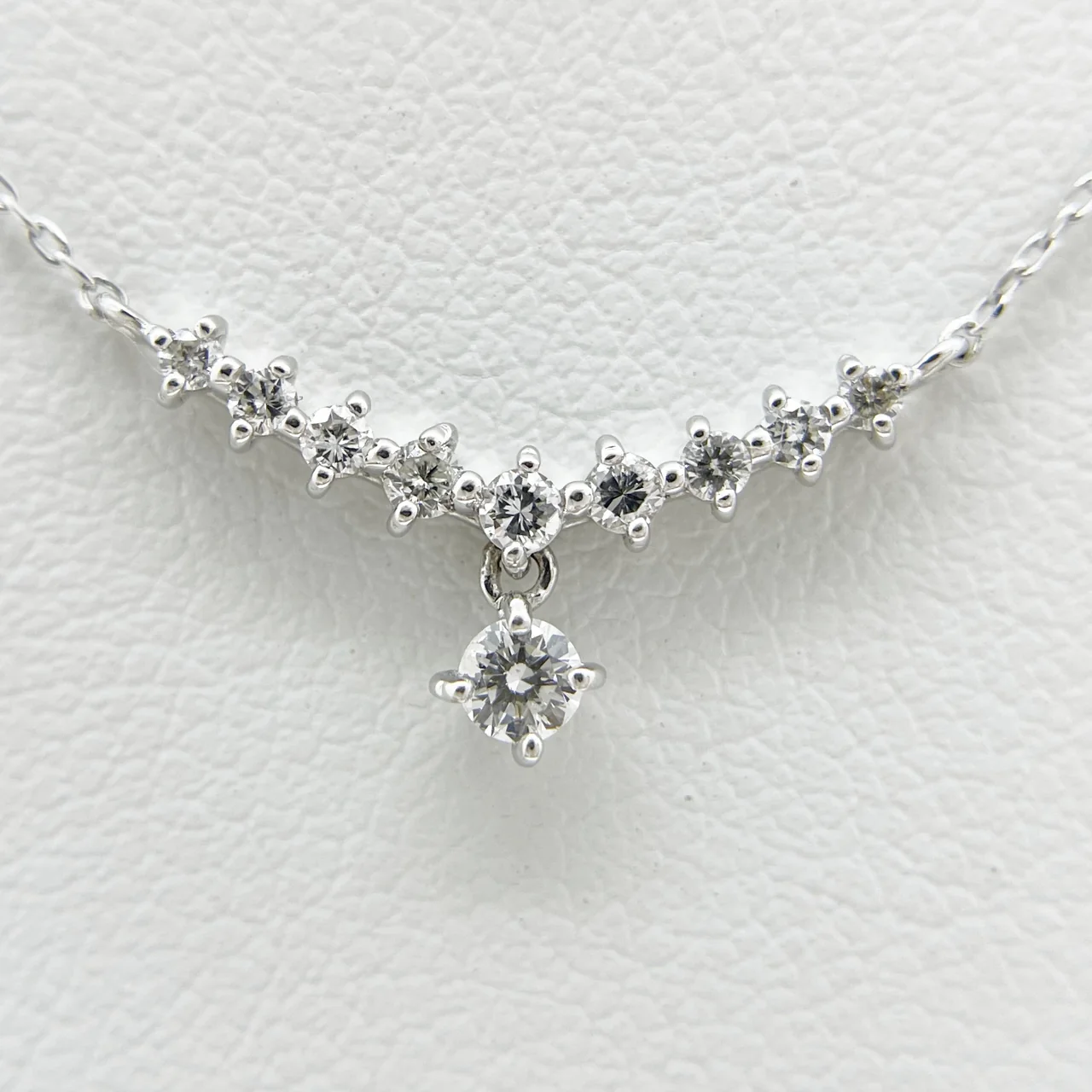 K18WG DIAMOND NECKLACE FD0.20CT 1.3G