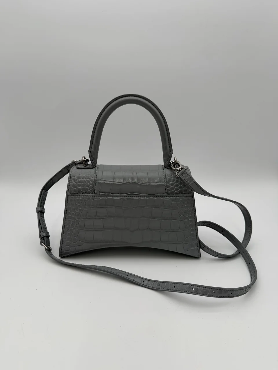 BALENCIAGA HOURGLASS XS TWO-WAY BAG (SILVER) view 3
