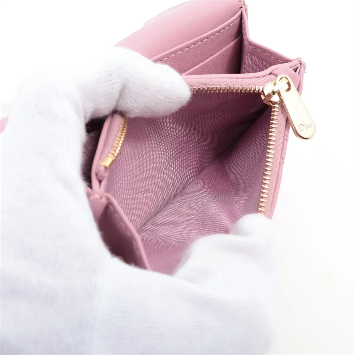 DIOR CANNAGE LADY DIOR COIN PURSE (PINK) view 5