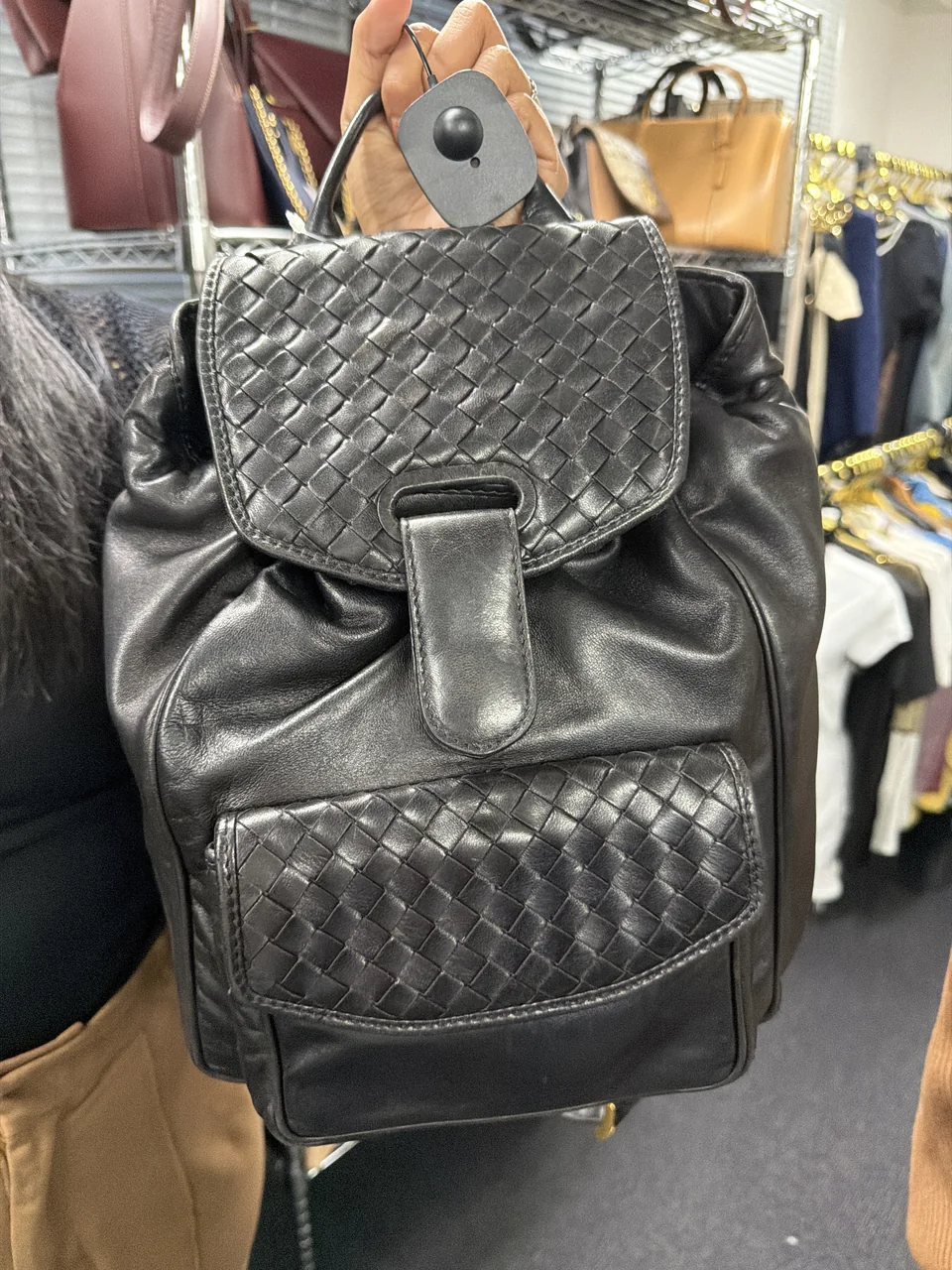 BOTTEGA VENETA INTRECCIATO BACKPACK (BLACK) hover