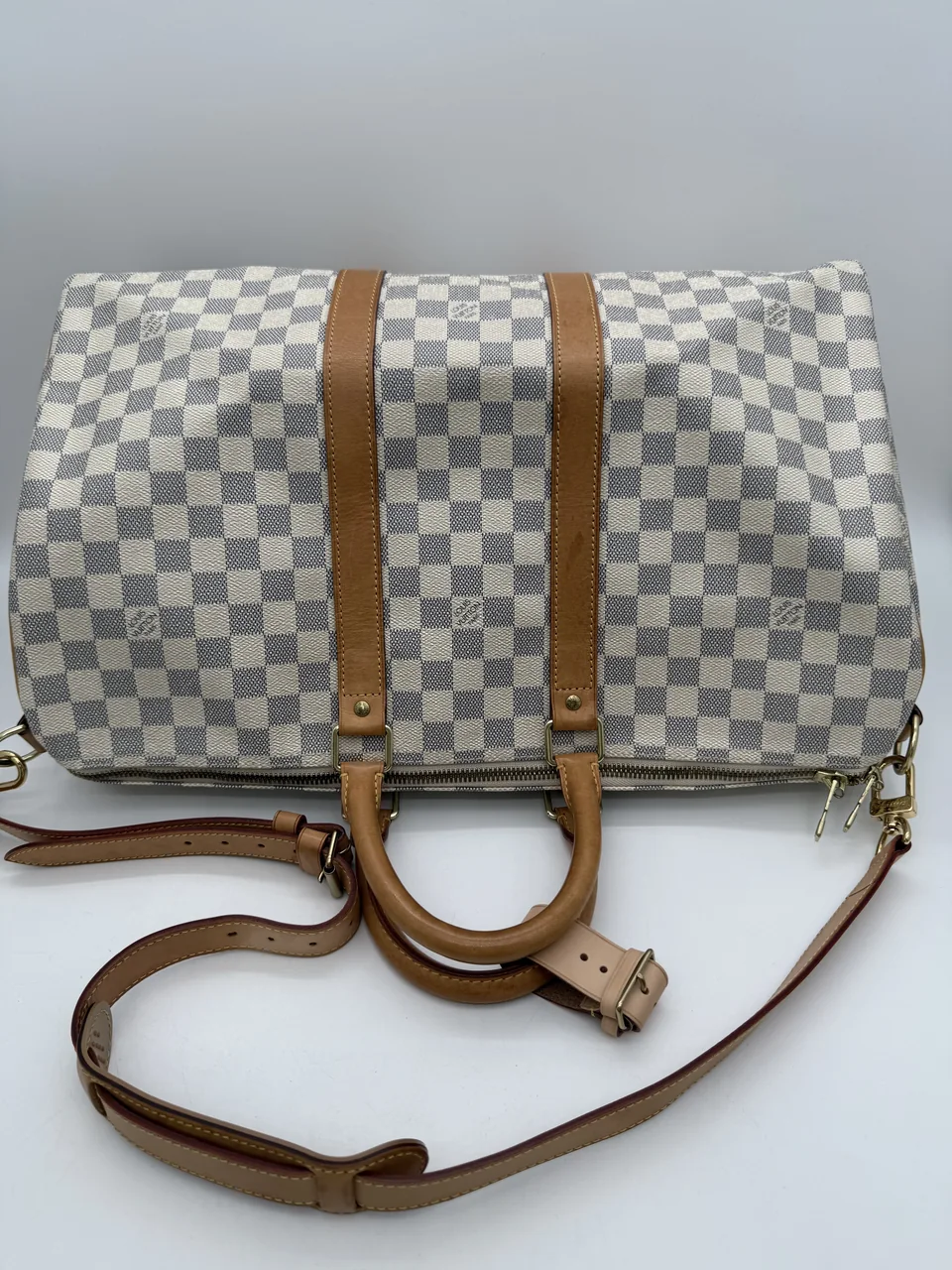 LV DAMIER AZURE KEEPALL BANDOULIERE 45 view 9