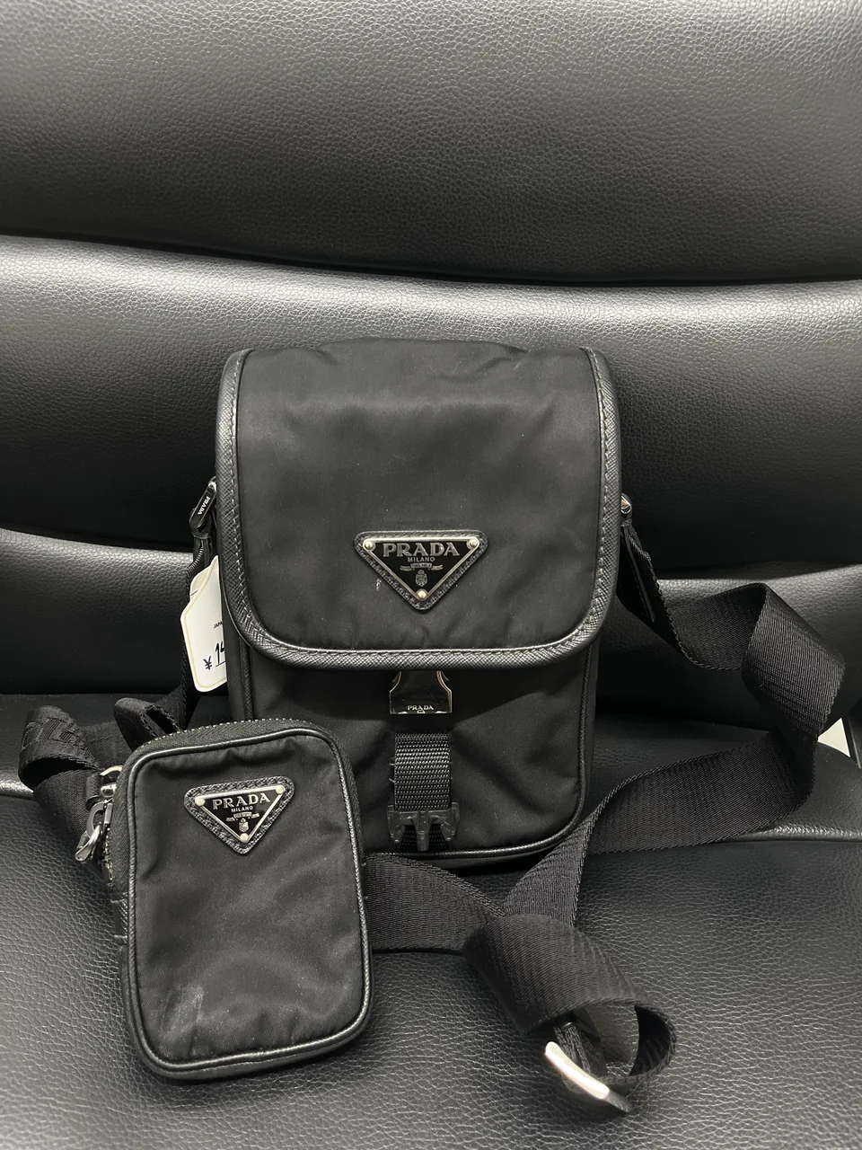 PRADA SAFFIANO SHOULDER BAG (BLACK)