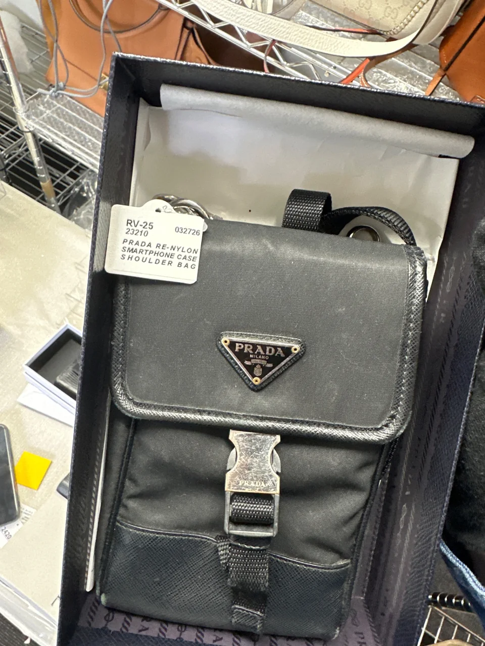 PRADA RE-NYLON SMARTPHONE CASE SHOULDER BAG