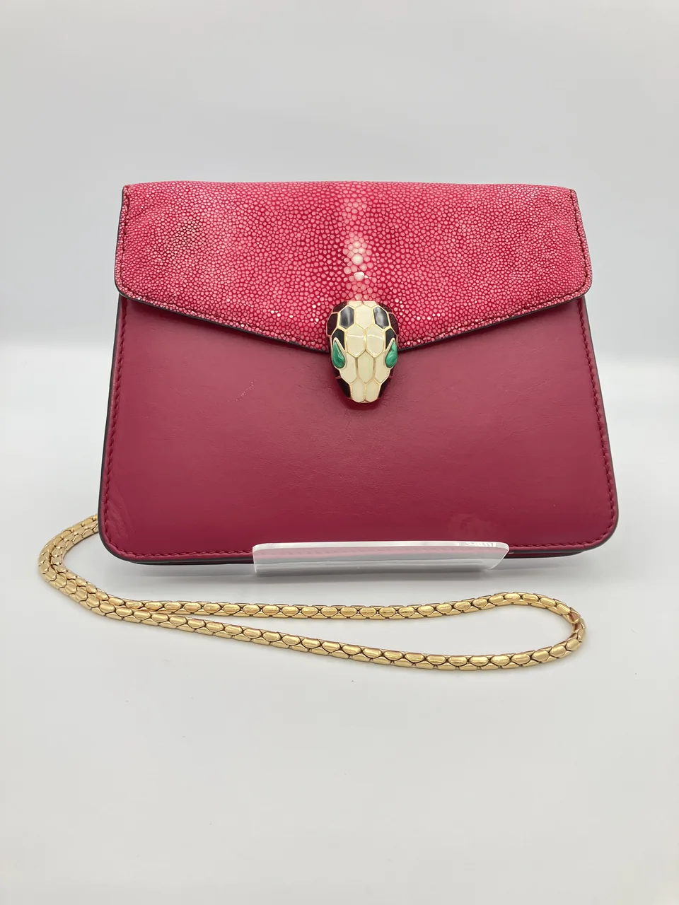 BVLGARI SEPRENTI CHAIN SHOULDER BAG (PINK) view 3