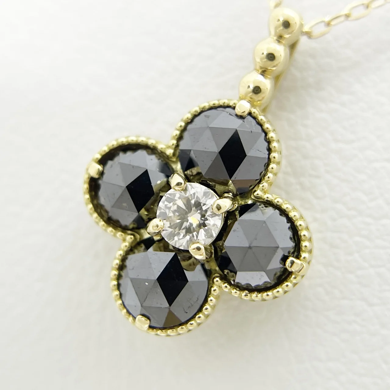 K18 BLACK DIAMOND NECKLACE BFD0.92CT FD0.08CT 2.1G view 5