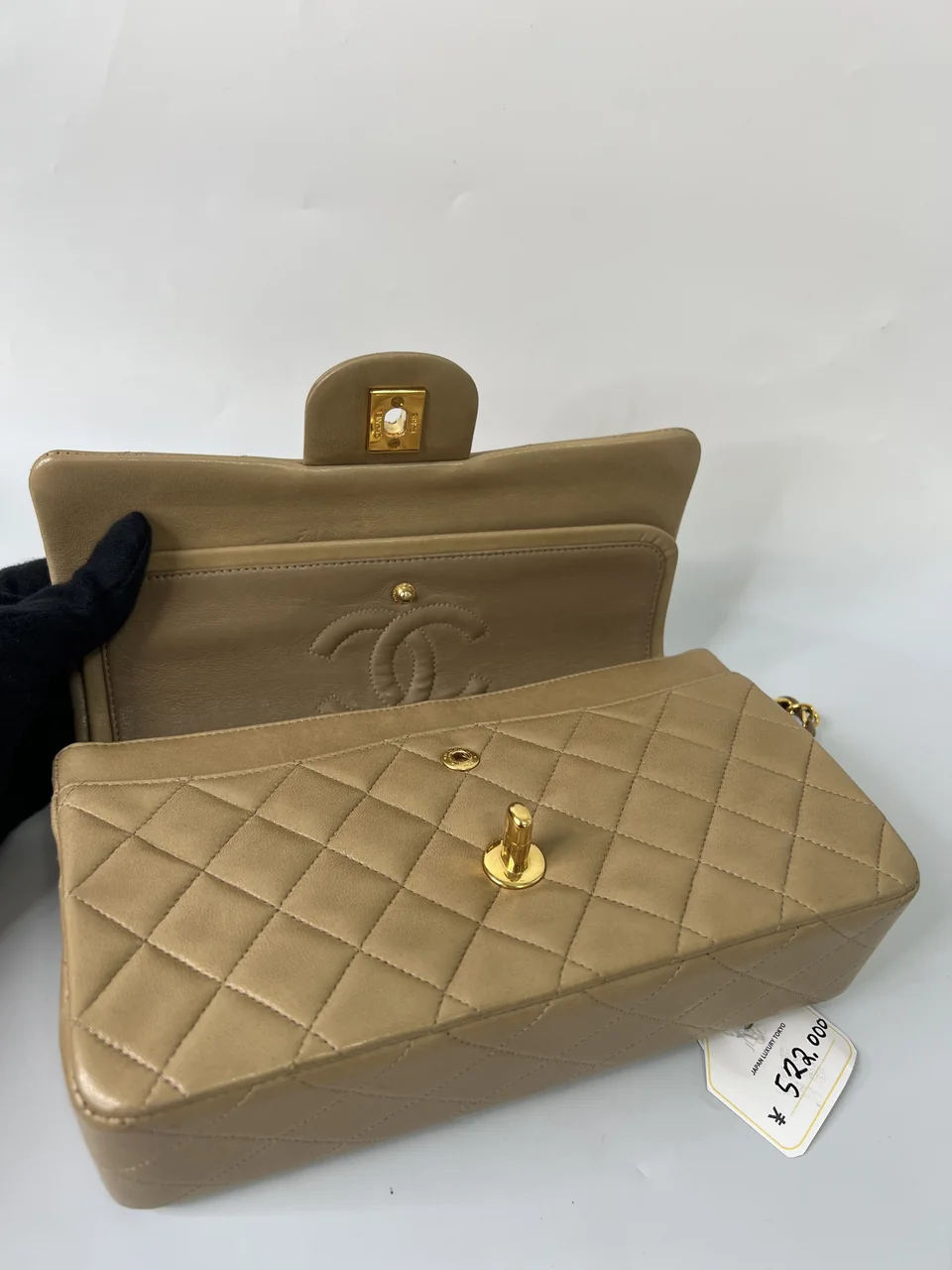 CHANEL LAMB SKIN DOUBLE FLAP view 9