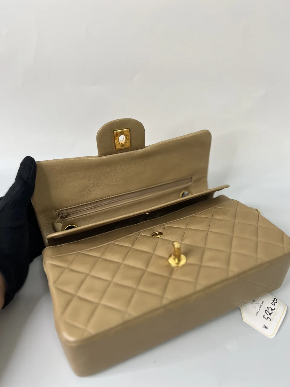 CHANEL LAMB SKIN DOUBLE FLAP view 8
