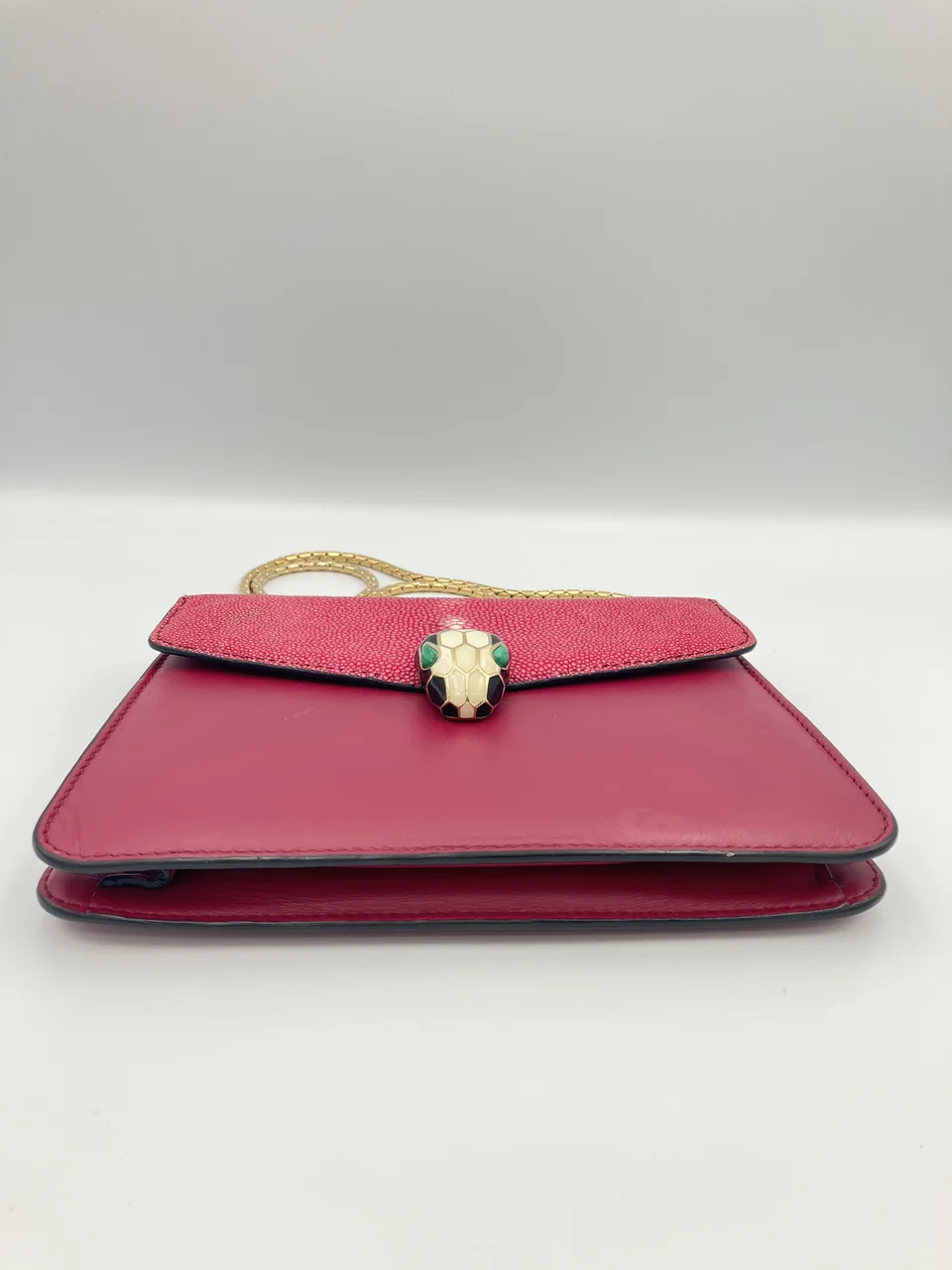 BVLGARI SEPRENTI CHAIN SHOULDER BAG (PINK) view 8