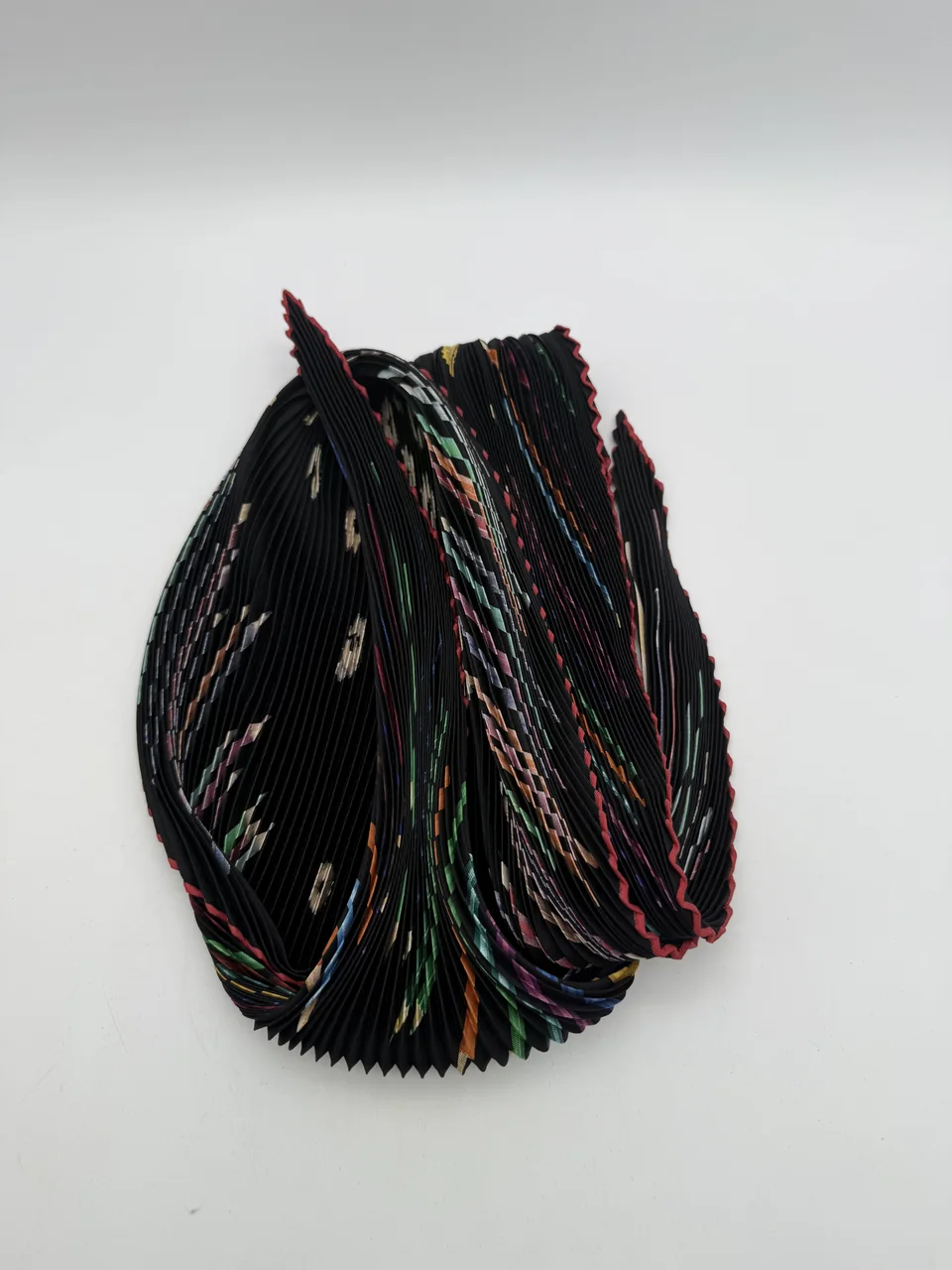 HERMES PLEATED SCARF (BLACK) view 5