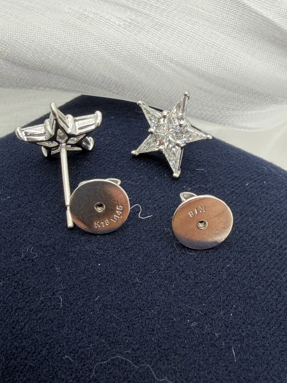K18 STAR EARRINGS FD1.45CTS 3.58G view 3