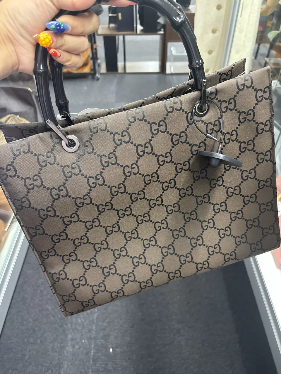 GUCCI BAMBOO GG NYLON (DARK BROWN)
