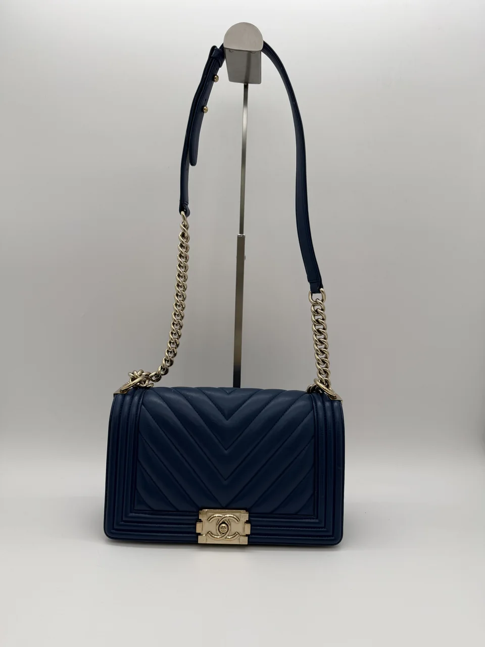 CHANEL LAMB SKIN V-STITCH LE BOY
