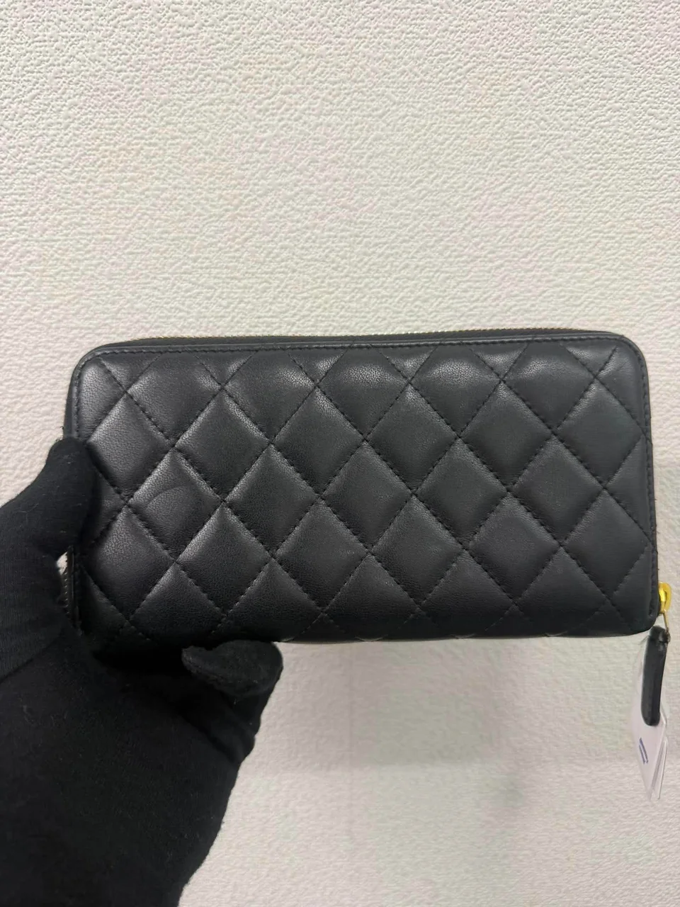 CHANEL LAMB SKIN ROUND FASTENER LONG WALLET view 10