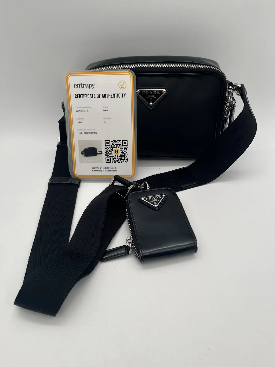 PRADA NYLON SHOULDER BAG (BLACK) hover